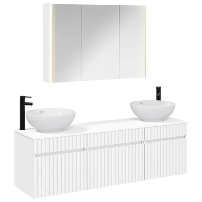 vidaXL Bathroom Cabinet Set 4 pcs White 103.5 x 15.5 x 70 cm
