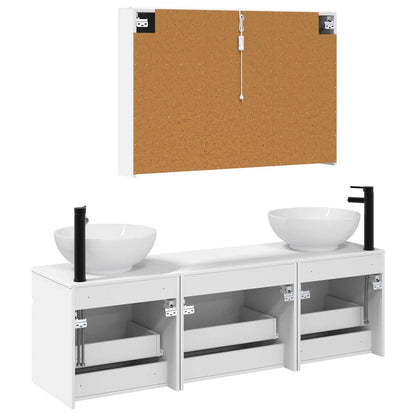 vidaXL Bathroom Cabinet Set 4 pcs White 103.5 x 15.5 x 70 cm