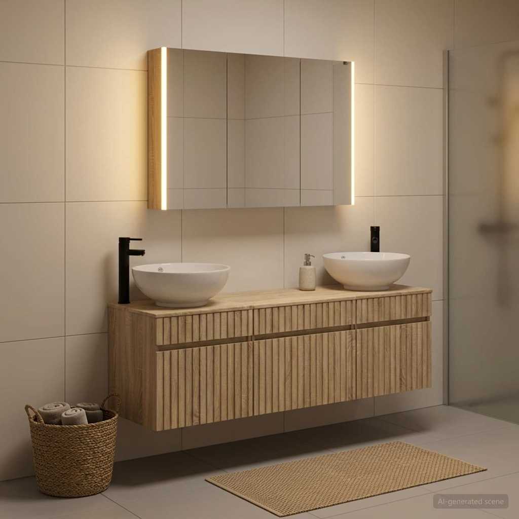 vidaXL Bathroom Cabinet Set 4 pcs Sonoma Oak Engineered Wood