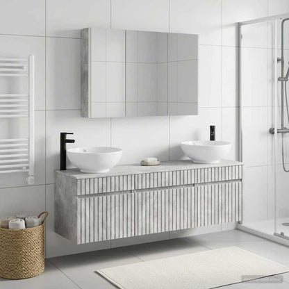 vidaXL Bathroom Cabinet Set 4 pcs Concrete Grey Engineered Wood