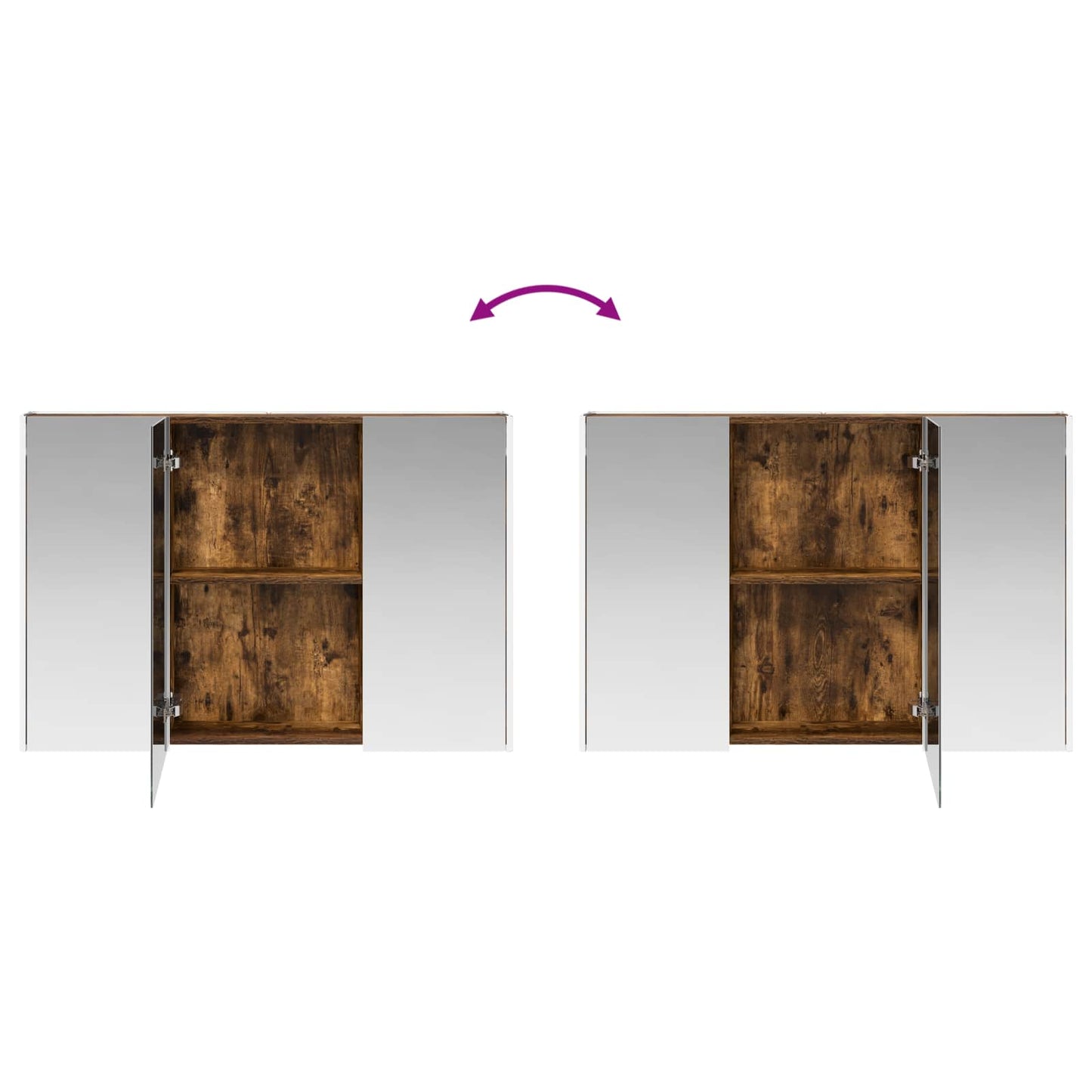 vidaXL Bathroom Cabinet Set 4 pcs Smoked Oak 103.5 x 15.5 x 70 cm