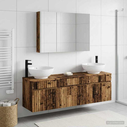 vidaXL Bathroom Cabinet Set 4 pcs Old Wood Engineered Wood
