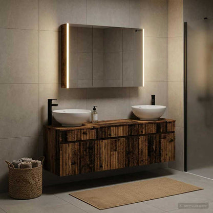 vidaXL Bathroom Cabinet Set 4 pcs Old Wood Engineered Wood