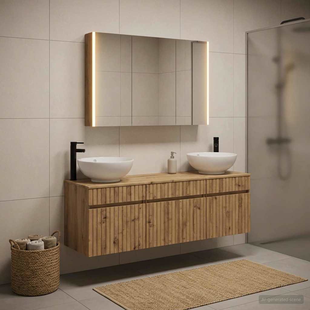vidaXL Bathroom Cabinet Set 4 pcs Artisan Oak Engineered Wood