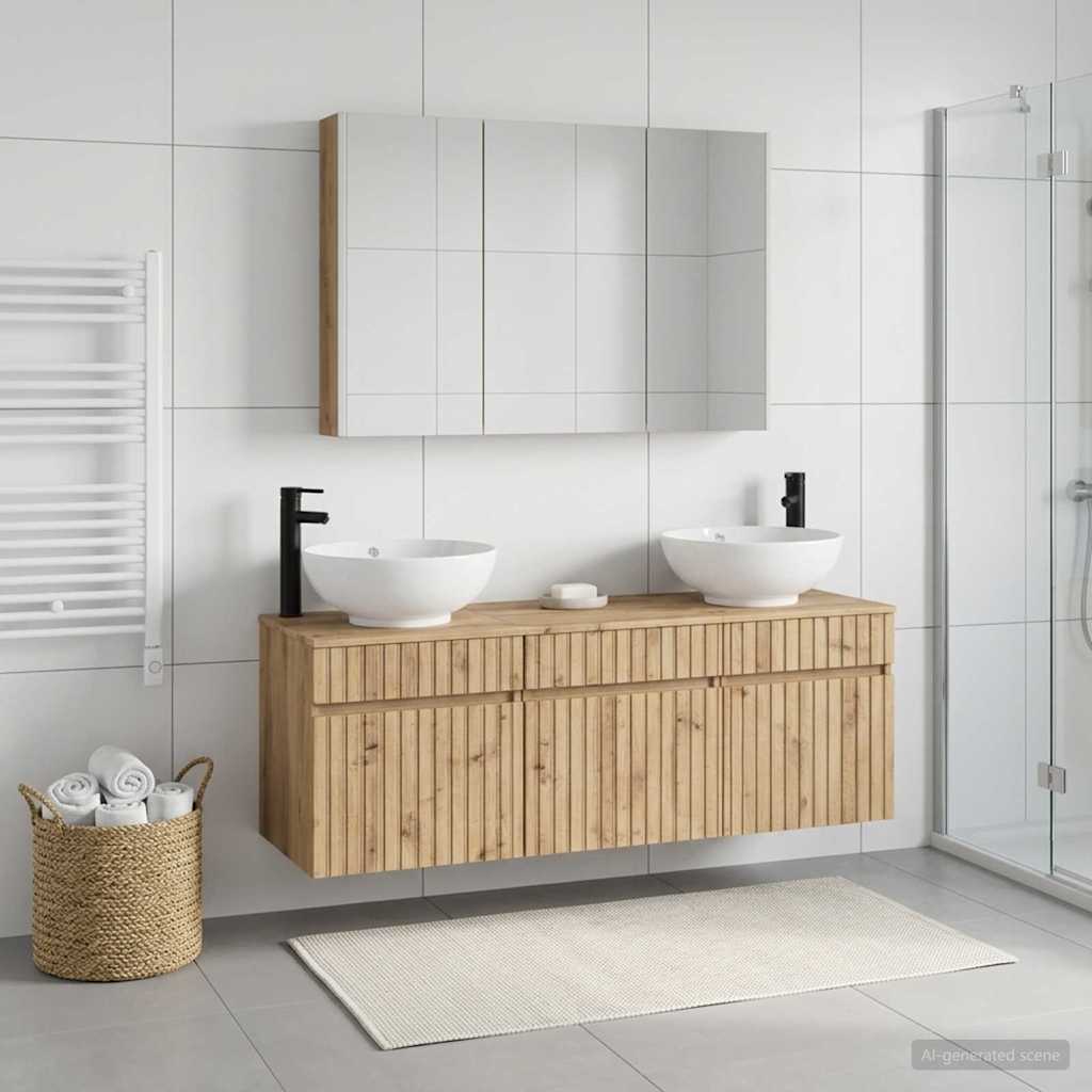 vidaXL Bathroom Cabinet Set 4 pcs Artisan Oak Engineered Wood