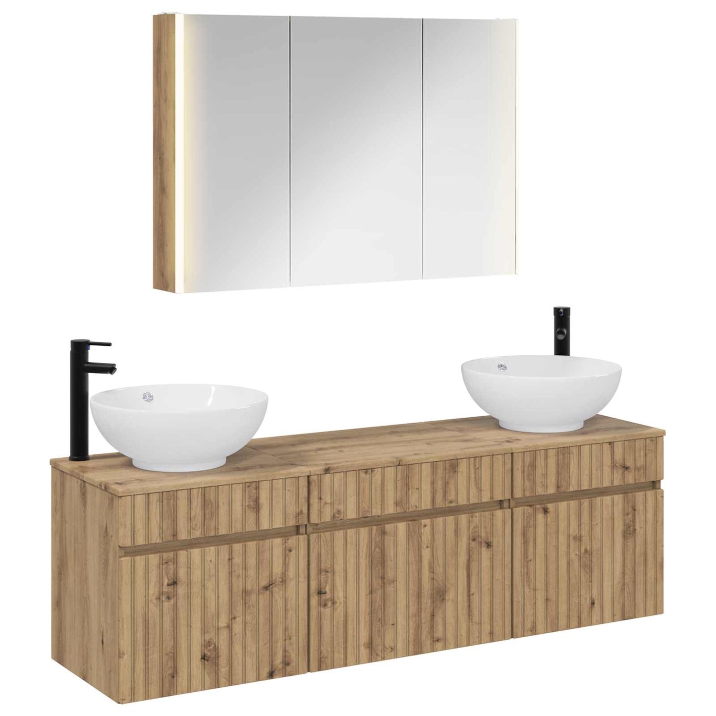 vidaXL Bathroom Cabinet Set 4 pcs Artisan Oak 103.5 x 15.5 x 70 cm