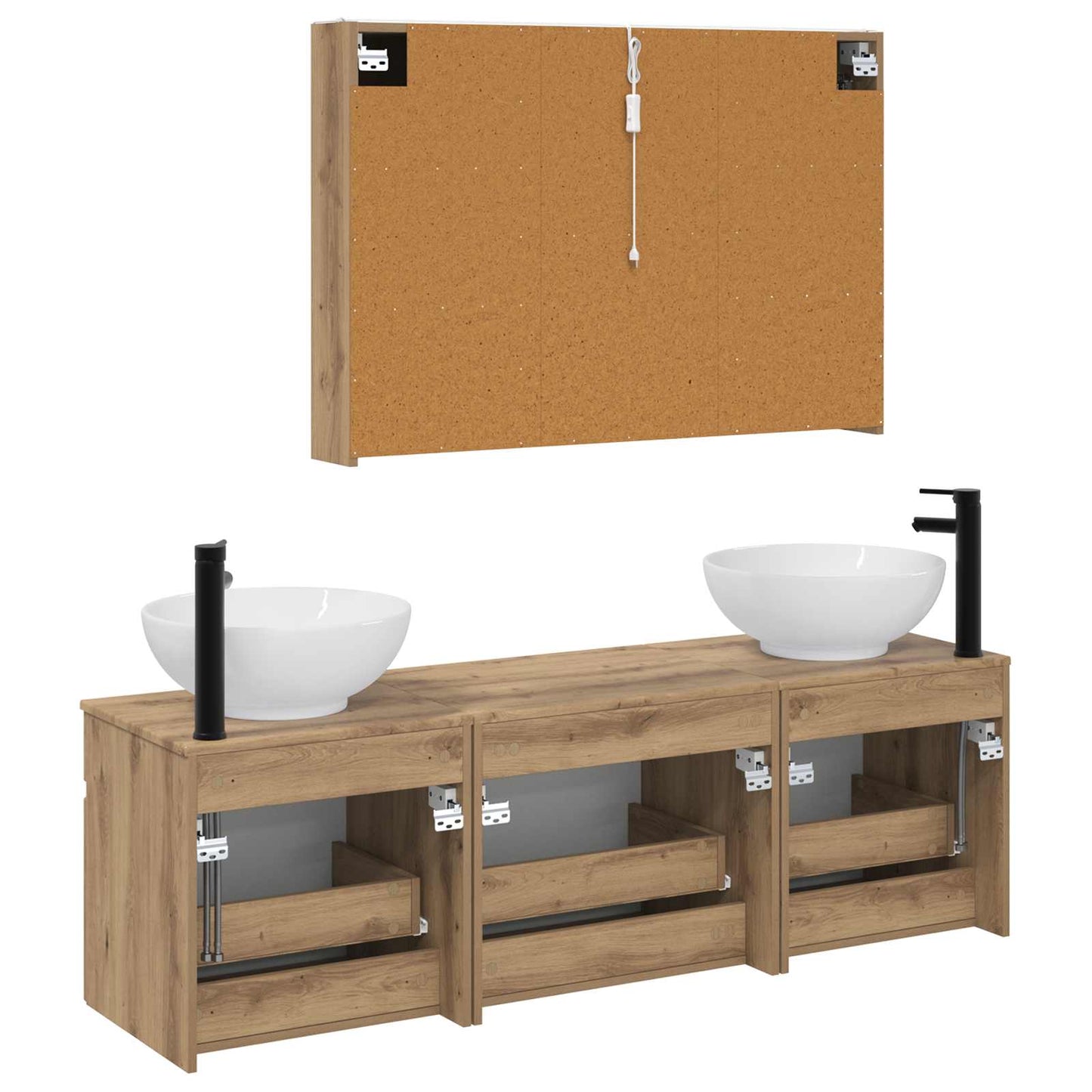 vidaXL Bathroom Cabinet Set 4 pcs Artisan Oak 103.5 x 15.5 x 70 cm