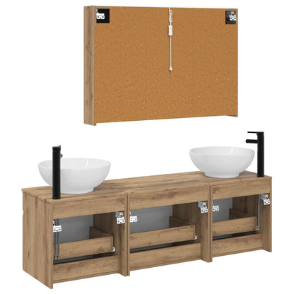 vidaXL Bathroom Cabinet Set 4 pcs Artisan Oak 103.5 x 15.5 x 70 cm