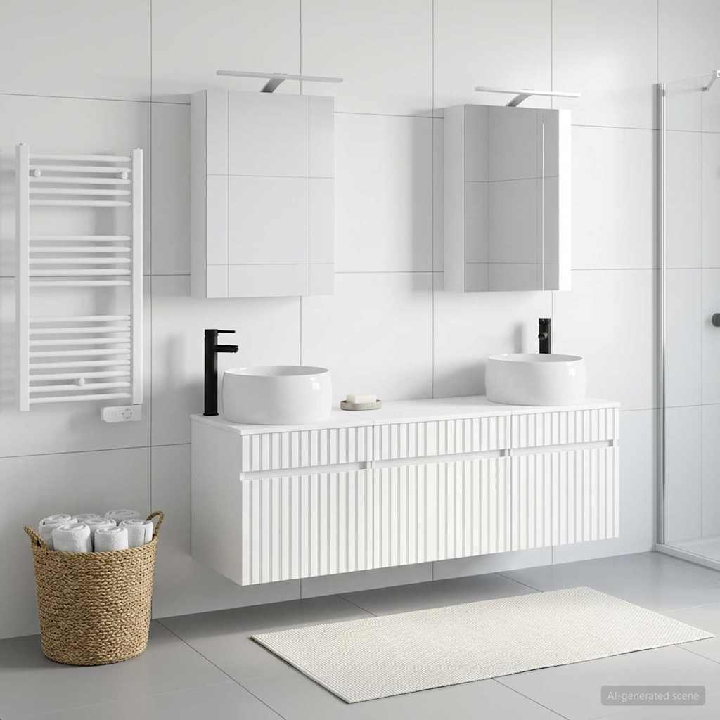 vidaXL Bathroom Cabinet Set 5 pcs White Engineered Wood