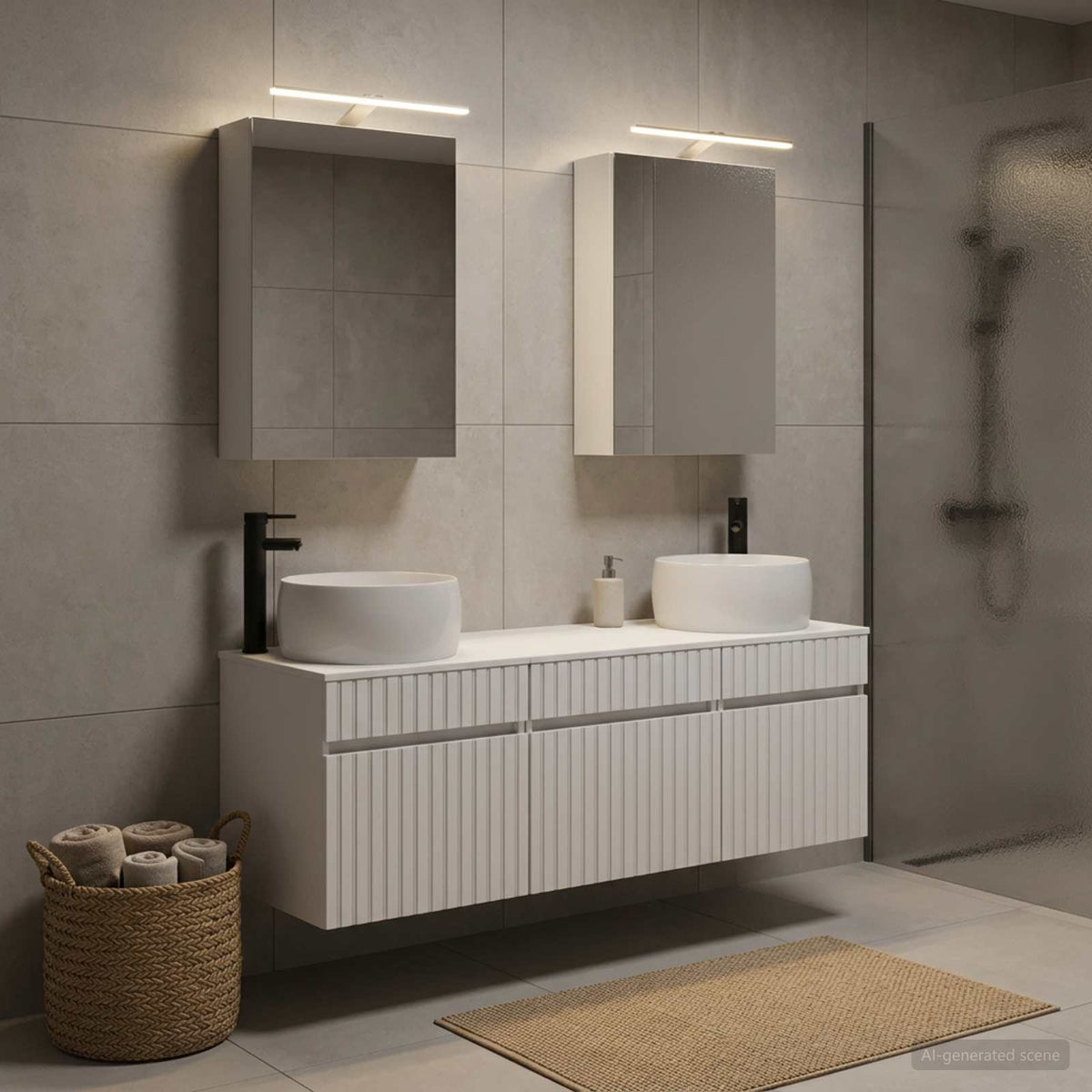 vidaXL Bathroom Cabinet Set 5 pcs White Engineered Wood
