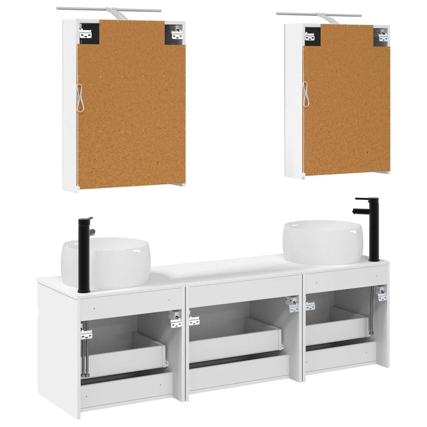 vidaXL Bathroom Cabinet Set 5 pcs White 50 x 14.5 x 70 cm