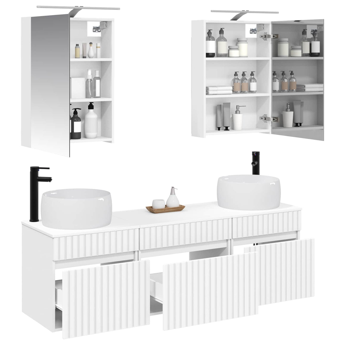 vidaXL Bathroom Cabinet Set 5 pcs White 50 x 14.5 x 70 cm