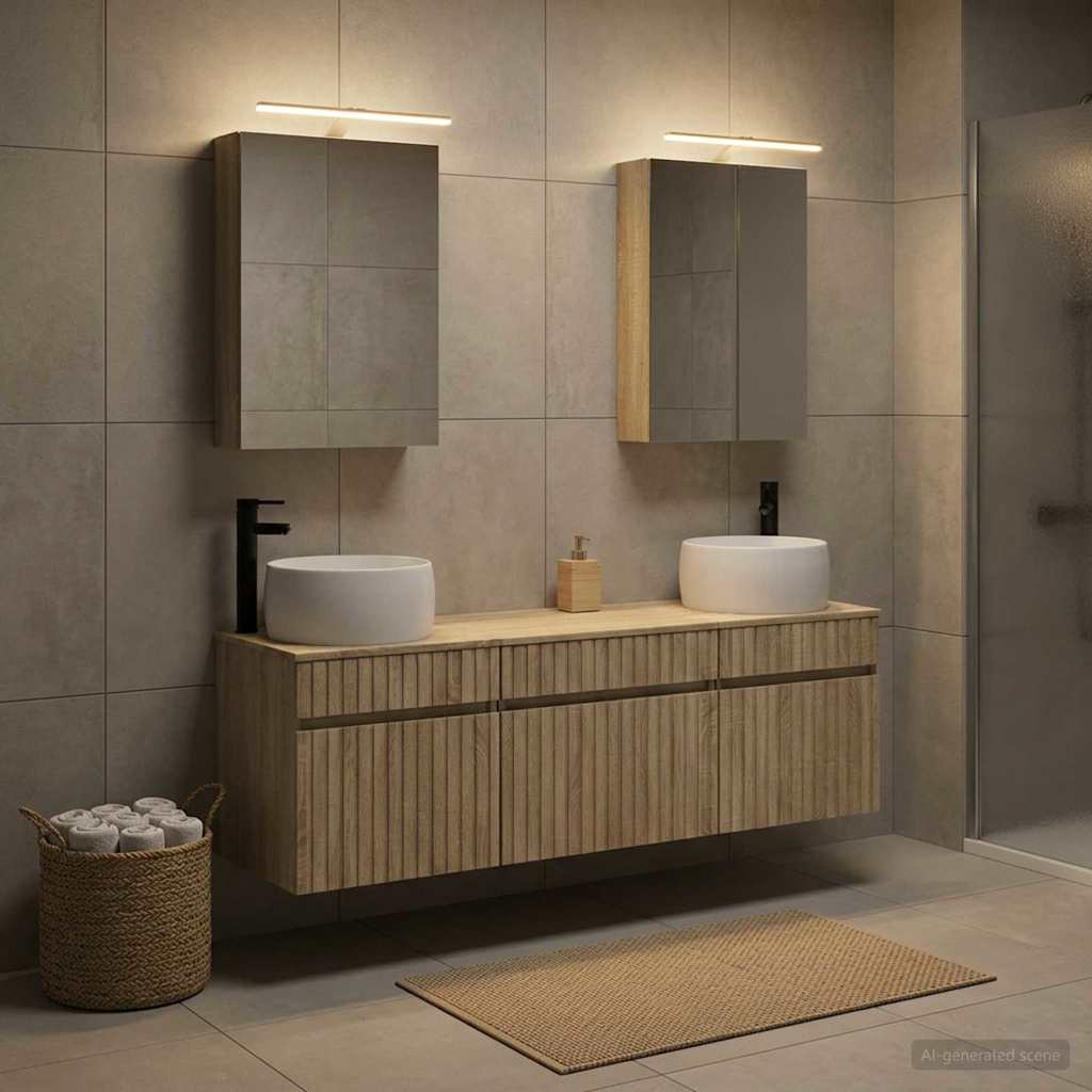 vidaXL Bathroom Cabinet Set 5 pcs Sonoma Oak Engineered Wood