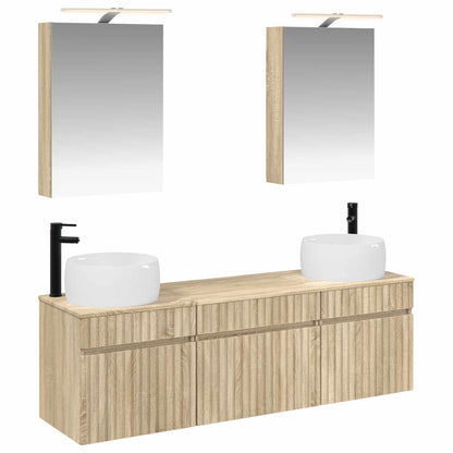 vidaXL Bathroom Cabinet Set 5 pcs Sonoma Oak 50 x 14.5 x 70 cm