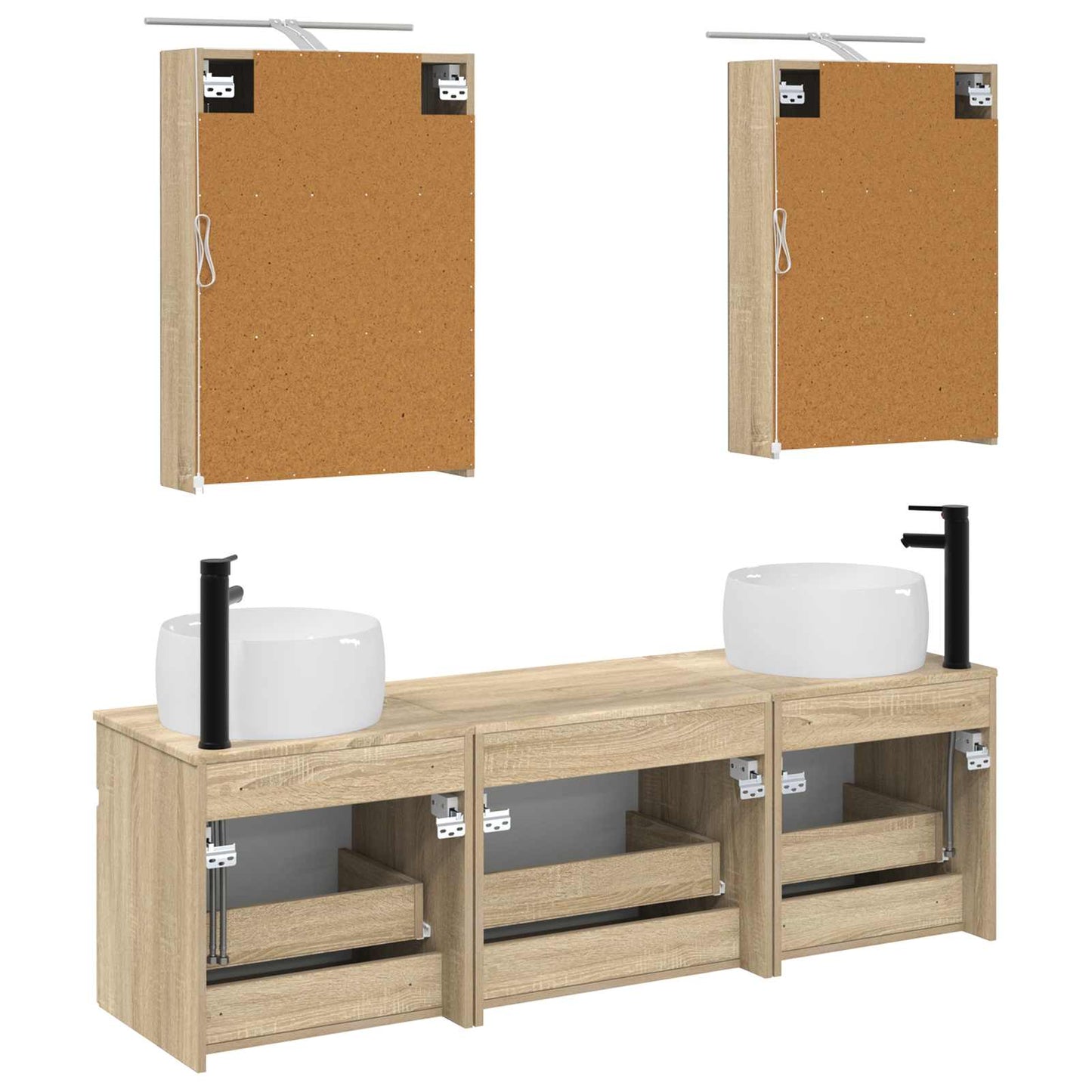 vidaXL Bathroom Cabinet Set 5 pcs Sonoma Oak 50 x 14.5 x 70 cm