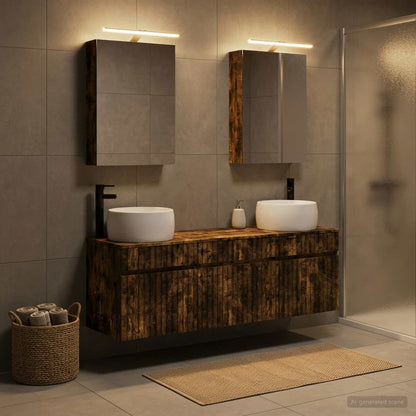 vidaXL Bathroom Cabinet Set 5 pcs Smoked Oak Engineered Wood
