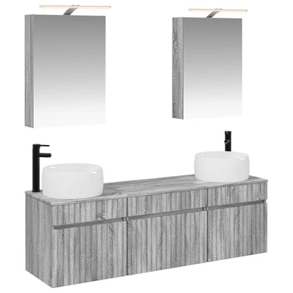 vidaXL Bathroom Cabinet Set 5 pcs Grey Sonoma 50 x 14.5 x 70 cm