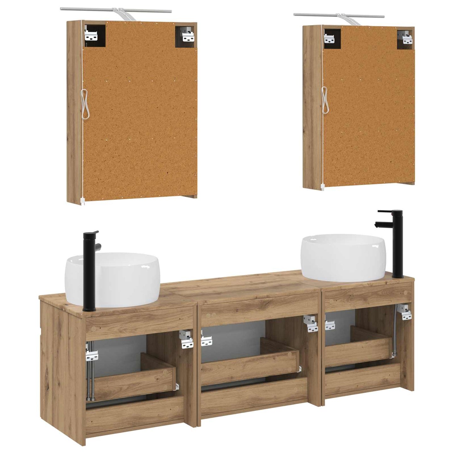 vidaXL Bathroom Cabinet Set 5 pcs Artisan Oak 50 x 14.5 x 70 cm