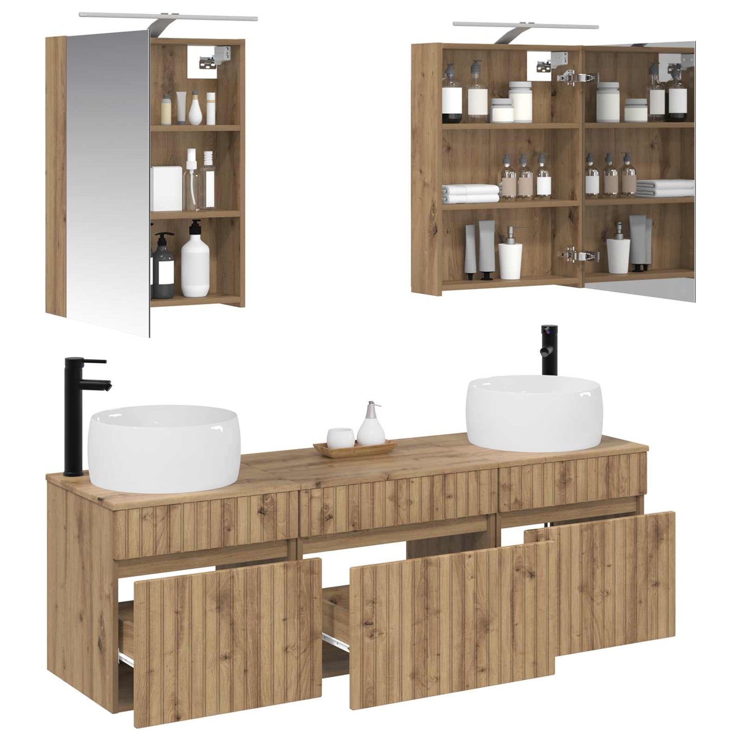 vidaXL Bathroom Cabinet Set 5 pcs Artisan Oak 50 x 14.5 x 70 cm