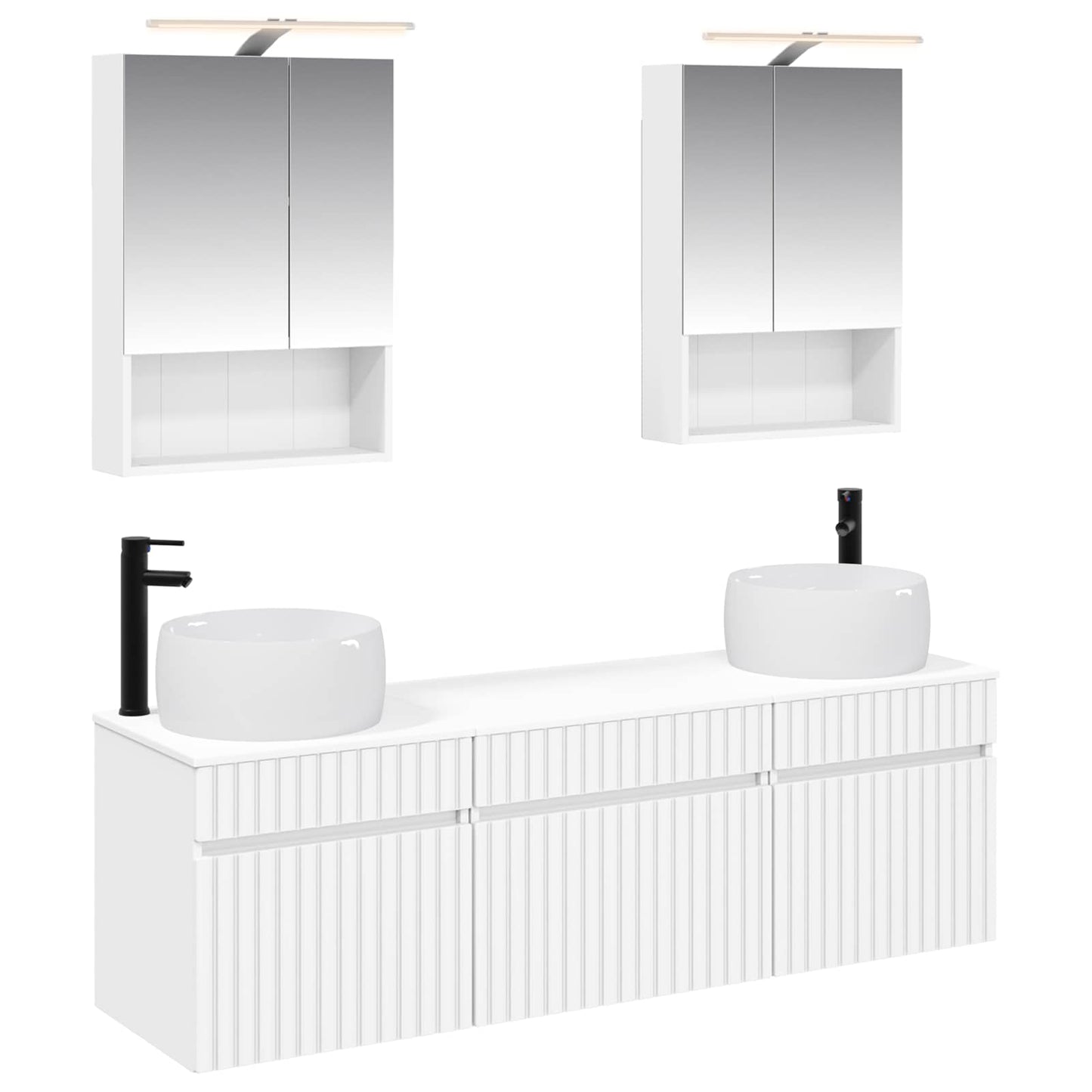 vidaXL Bathroom Cabinet Set 5 pcs White 50 x 14.5 x 70 cm