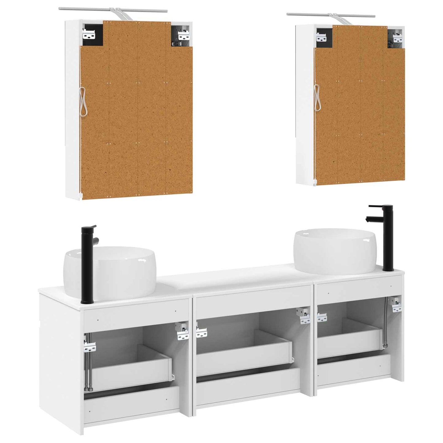 vidaXL Bathroom Cabinet Set 5 pcs White 50 x 14.5 x 70 cm