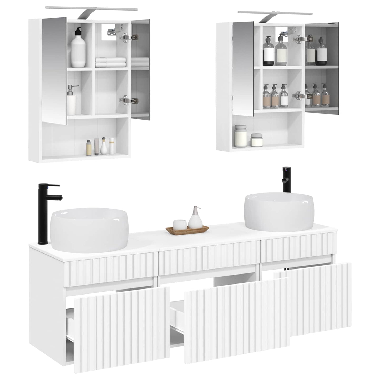vidaXL Bathroom Cabinet Set 5 pcs White 50 x 14.5 x 70 cm