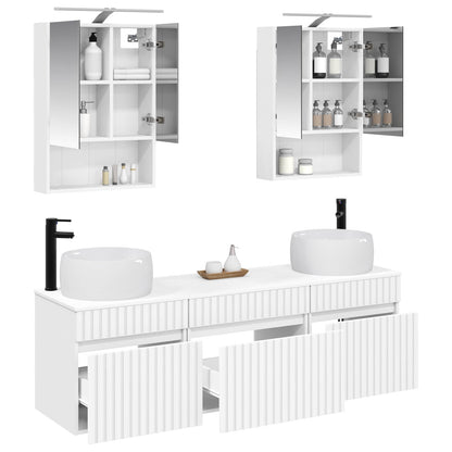 vidaXL Bathroom Cabinet Set 5 pcs White 50 x 14.5 x 70 cm
