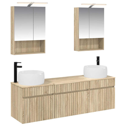 vidaXL Bathroom Cabinet Set 5 pcs Sonoma Oak 50 x 14.5 x 70 cm
