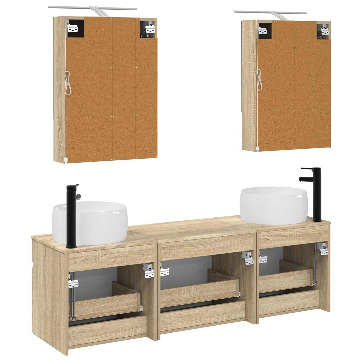 vidaXL Bathroom Cabinet Set 5 pcs Sonoma Oak 50 x 14.5 x 70 cm