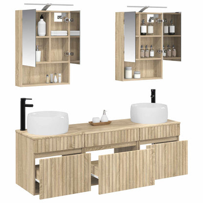vidaXL Bathroom Cabinet Set 5 pcs Sonoma Oak 50 x 14.5 x 70 cm