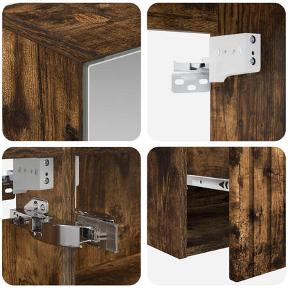vidaXL Bathroom Cabinet Set 5 pcs Smoked Oak 50 x 14.5 x 70 cm