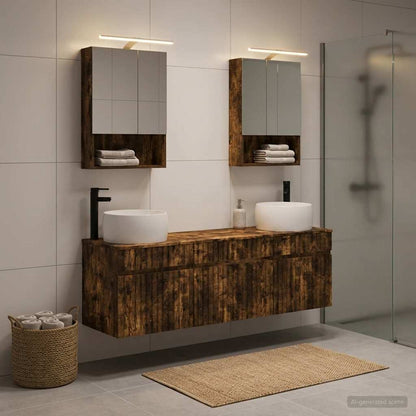 vidaXL Bathroom Cabinet Set 5 pcs Smoked Oak Engineered Wood