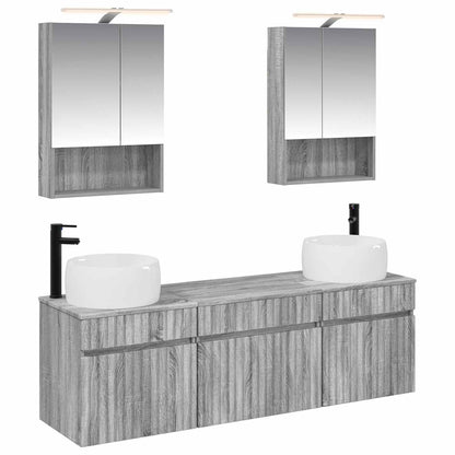 vidaXL Bathroom Cabinet Set 5 pcs Grey Sonoma 50 x 14.5 x 70 cm