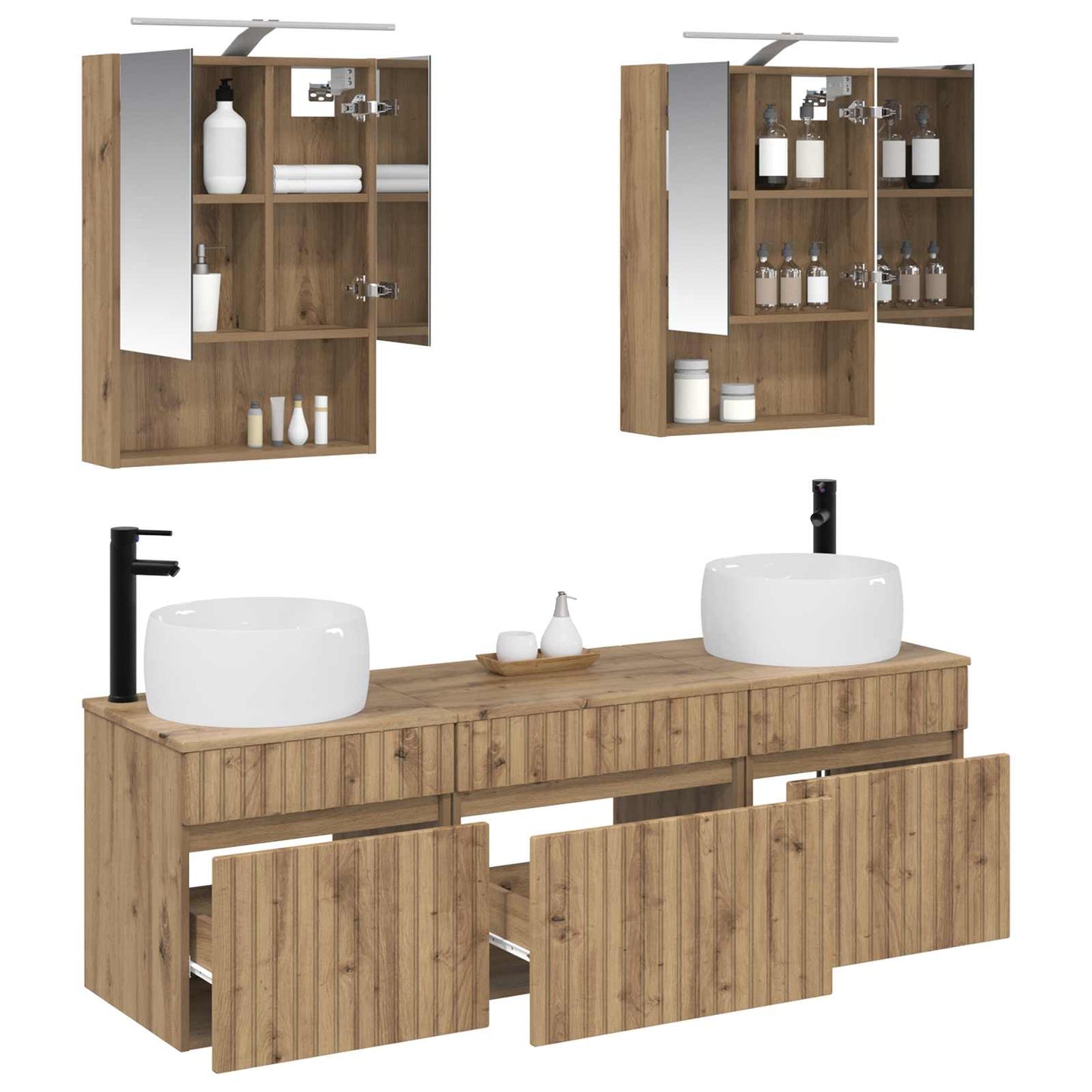 vidaXL Bathroom Cabinet Set 5 pcs Artisan Oak 50 x 14.5 x 70 cm