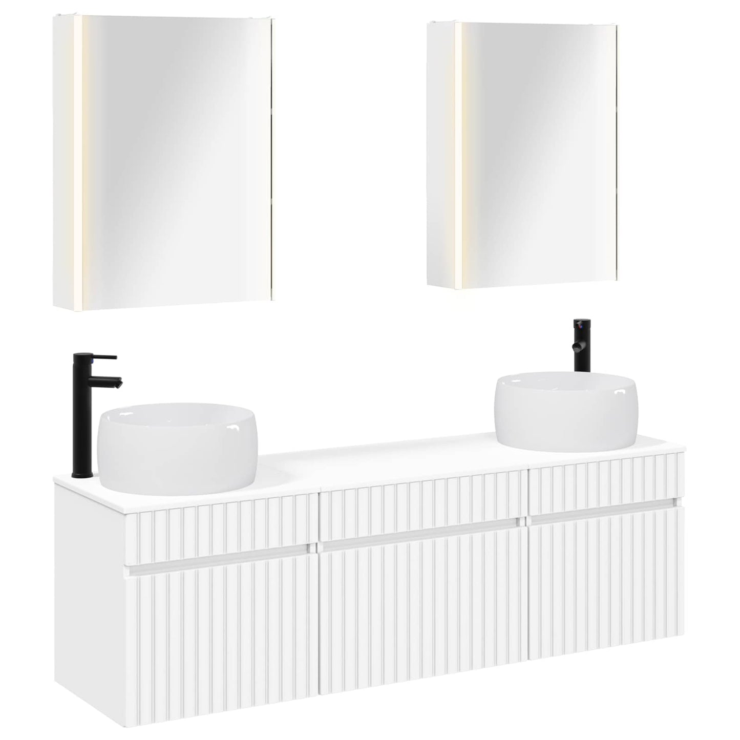 vidaXL Bathroom Cabinet Set 5 pcs White 53 x 15.5 x 70 cm