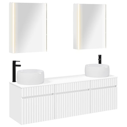 vidaXL Bathroom Cabinet Set 5 pcs White 53 x 15.5 x 70 cm