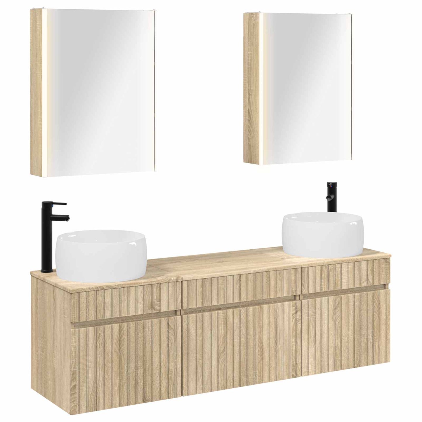 vidaXL Bathroom Cabinet Set 5 pcs Sonoma Oak 53 x 15.5 x 70 cm
