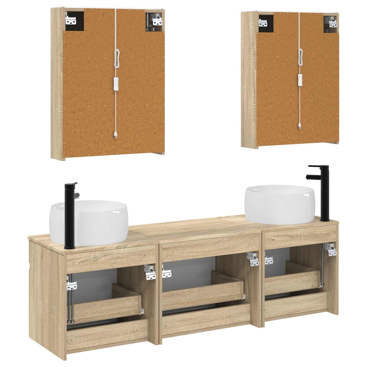 vidaXL Bathroom Cabinet Set 5 pcs Sonoma Oak 53 x 15.5 x 70 cm