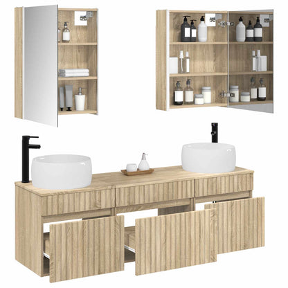 vidaXL Bathroom Cabinet Set 5 pcs Sonoma Oak 53 x 15.5 x 70 cm