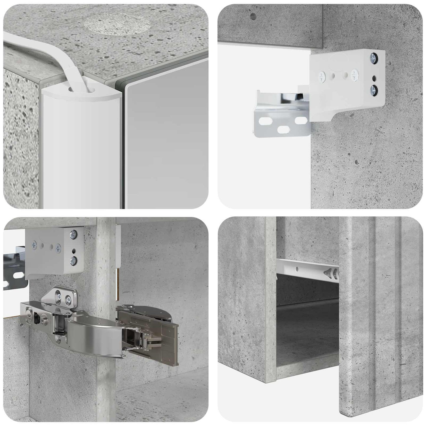 vidaXL Bathroom Cabinet Set 5 pcs Concrete Grey 53 x 15.5 x 70 cm