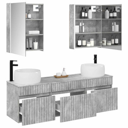 vidaXL Bathroom Cabinet Set 5 pcs Concrete Grey 53 x 15.5 x 70 cm