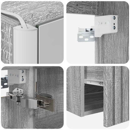 vidaXL Bathroom Cabinet Set 5 pcs Grey Sonoma 53 x 15.5 x 70 cm