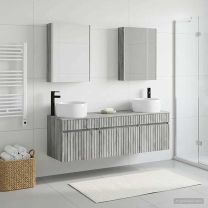 vidaXL Bathroom Cabinet Set 5 pcs Grey Sonoma Engineered Wood