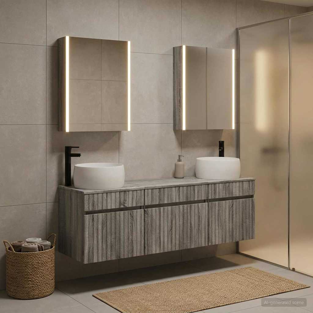 vidaXL Bathroom Cabinet Set 5 pcs Grey Sonoma Engineered Wood