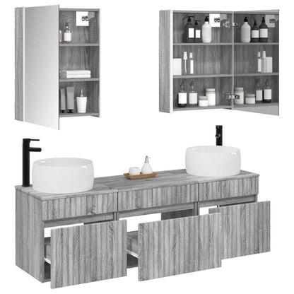 vidaXL Bathroom Cabinet Set 5 pcs Grey Sonoma 53 x 15.5 x 70 cm