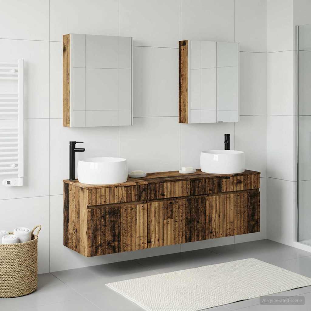 vidaXL Bathroom Cabinet Set 5 pcs Old Wood Engineered Wood
