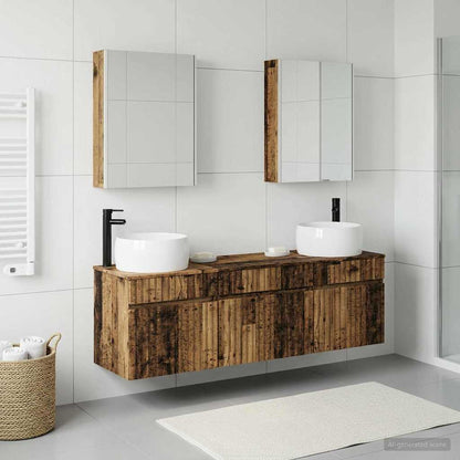 vidaXL Bathroom Cabinet Set 5 pcs Old Wood Engineered Wood