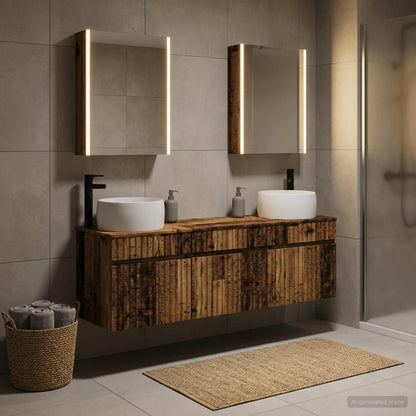 vidaXL Bathroom Cabinet Set 5 pcs Old Wood Engineered Wood