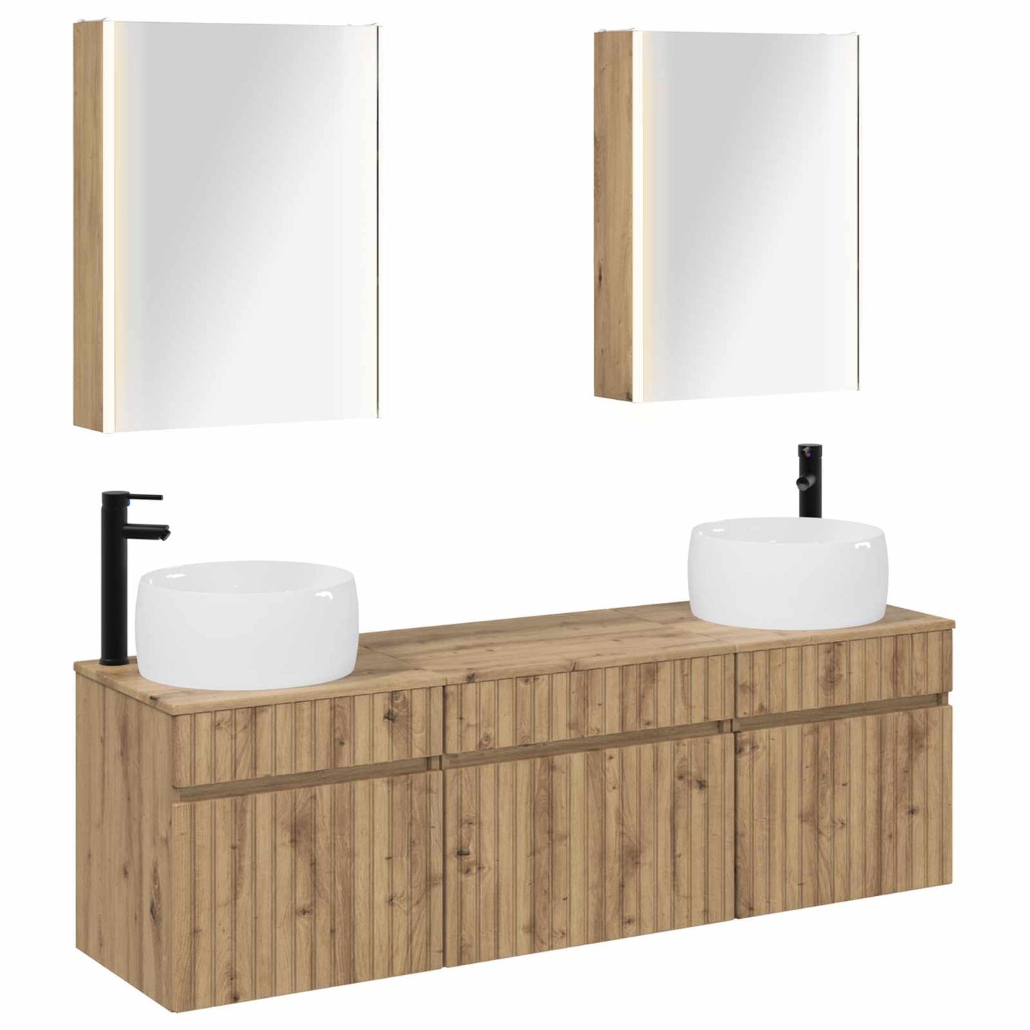 vidaXL Bathroom Cabinet Set 5 pcs Artisan Oak 53 x 15.5 x 70 cm