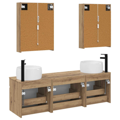 vidaXL Bathroom Cabinet Set 5 pcs Artisan Oak 53 x 15.5 x 70 cm